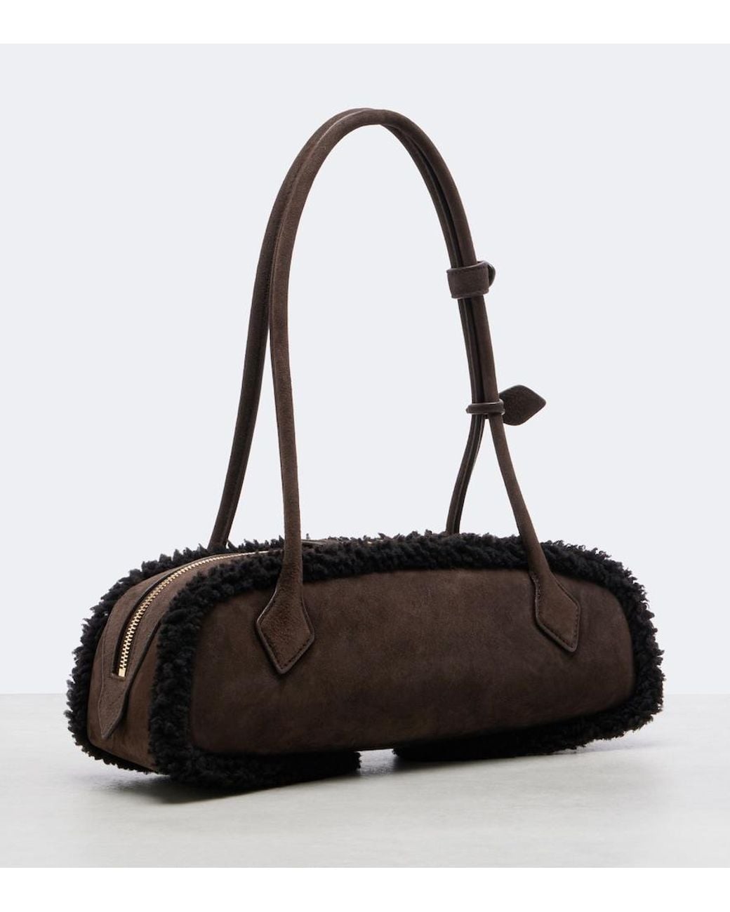 Alaïa Black Le Teckel Medium Suede Shoulder Bag