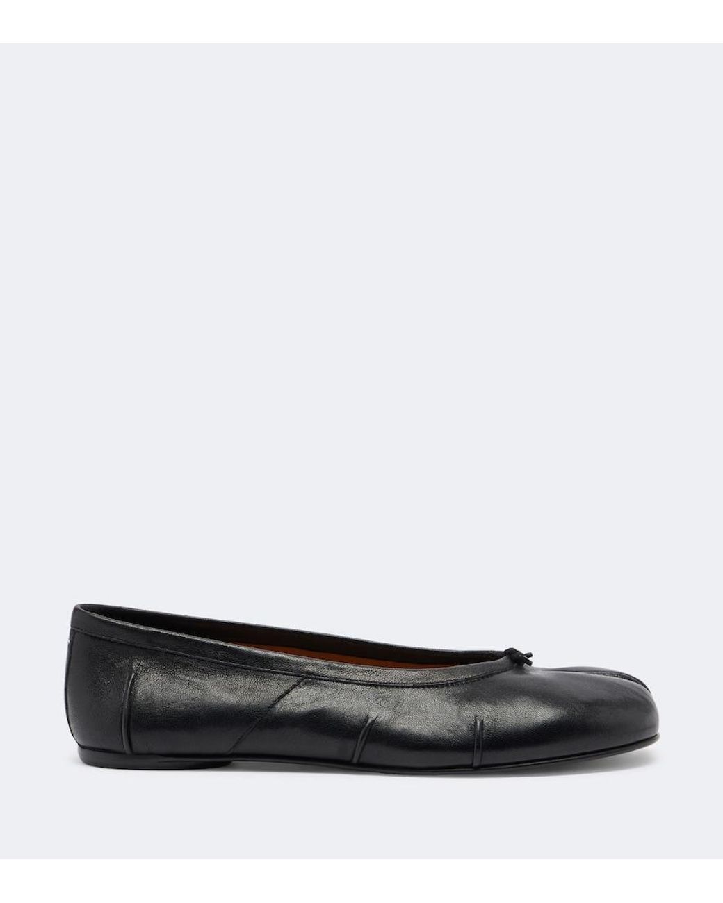 Maison Margiela Black Tabi Leather Ballet Flats