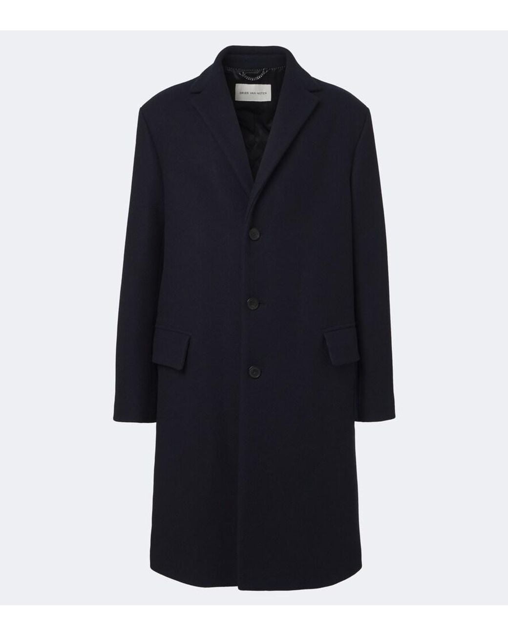 Dries Van Noten Blue Wool-Blend Coat for men