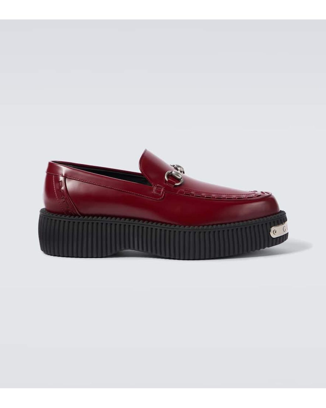 red gucci dress shoes Horsebit Loafer 37.5 The vibrant shade adds a sophisticated touch to any footwear collection Gucci Red Leather GG Marmont