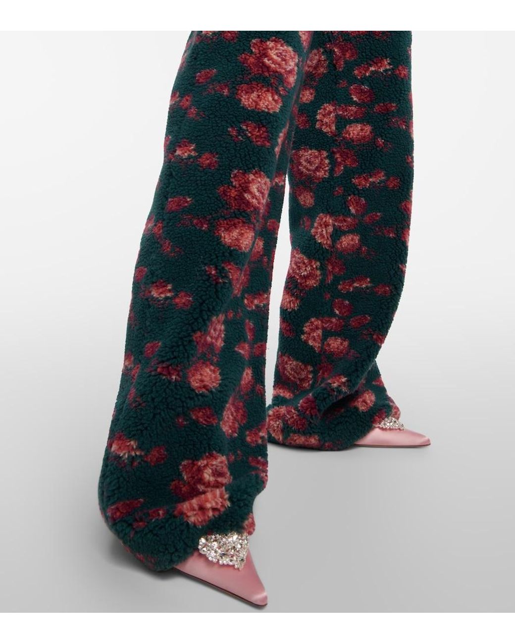 Magda Butrym Blue High-Rise Floral Teddy Straight Pants