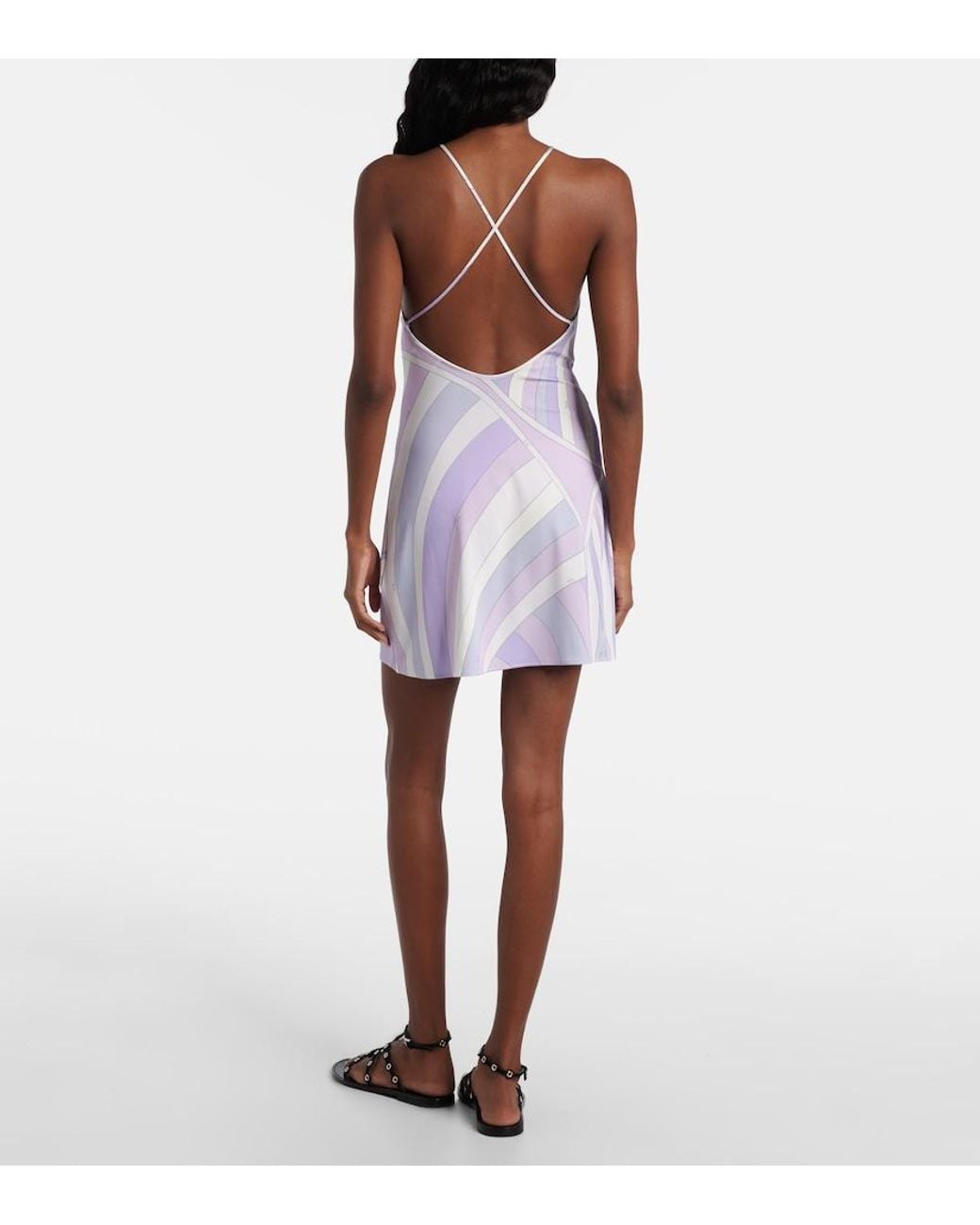 Emilio Pucci Purple Iride Satin Jersey Minidress