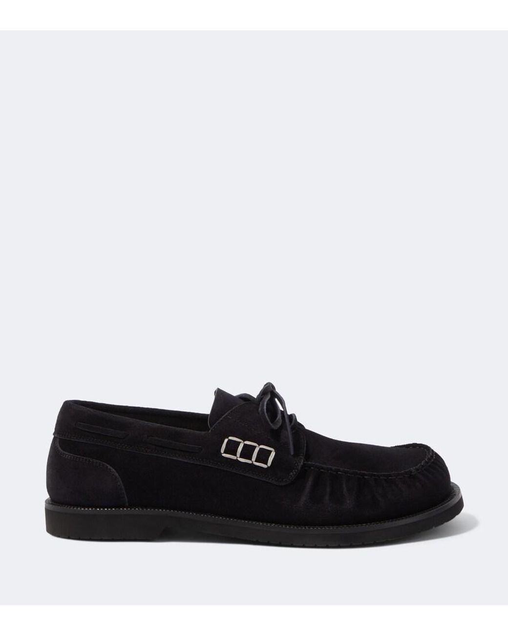 J.W. Anderson Black Suede Boat Shoes for men