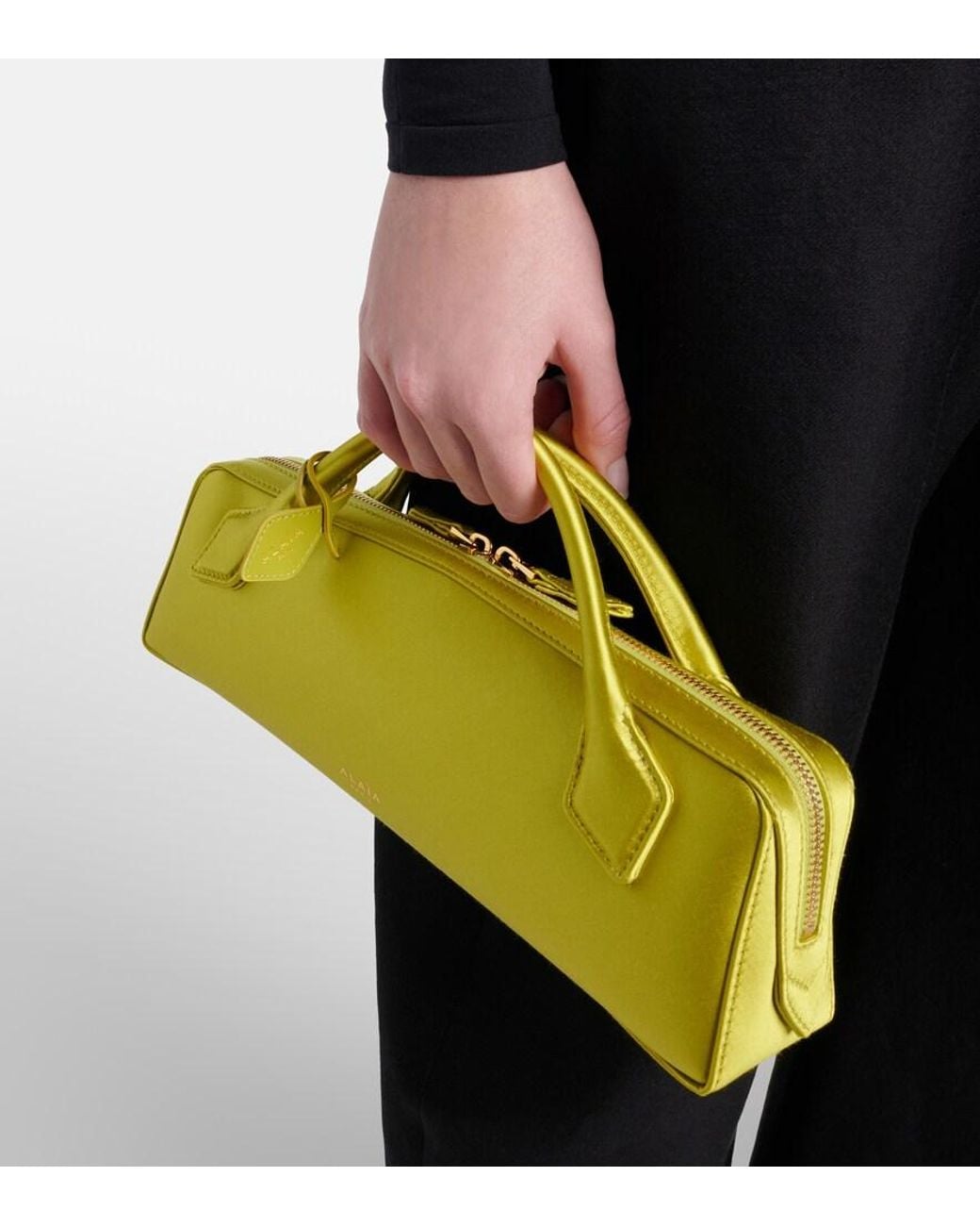 Alaïa Yellow Le Teckel Satin Clutch