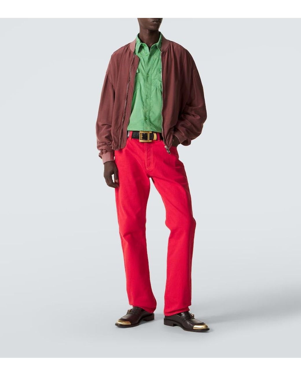 Versace Red Straight Jeans for men