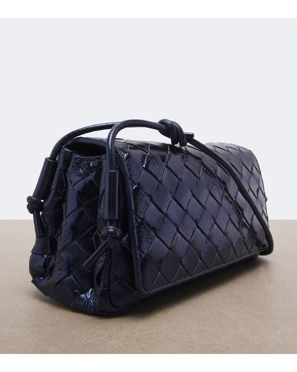 Bottega Veneta Blue Notturno Intrecciato Leather Crossbody Bag