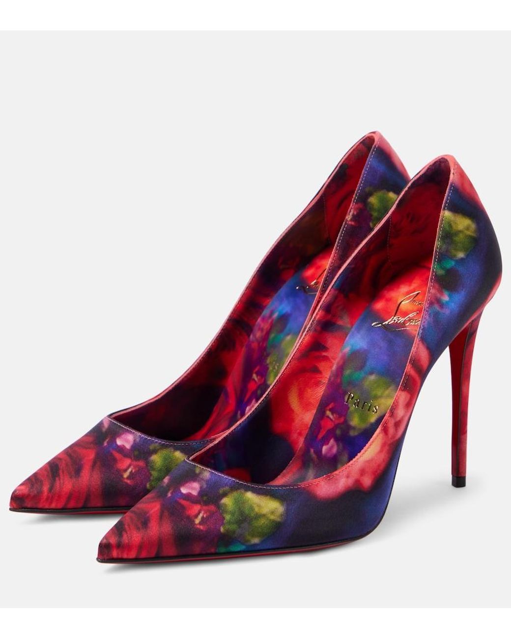 Christian Louboutin Red Kate 100 Satin Pump