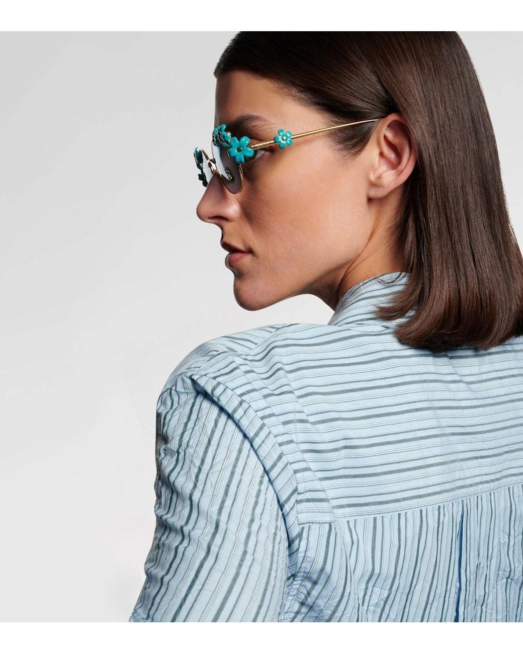 Loewe Blue Paula's Ibiza Daisy Field Round Sunglasses
