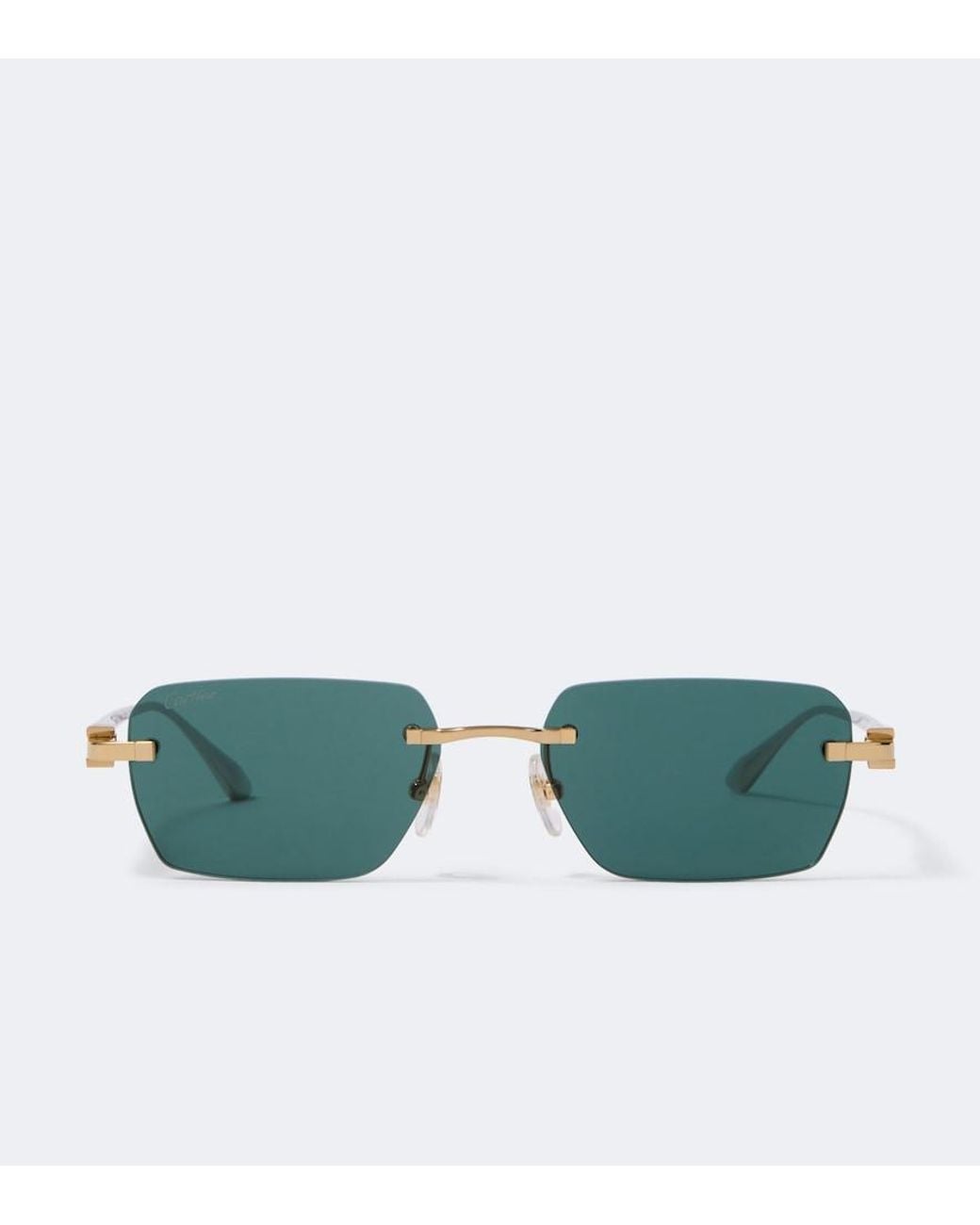 Cartier Green Signature C Rectangular Sunglasses for men
