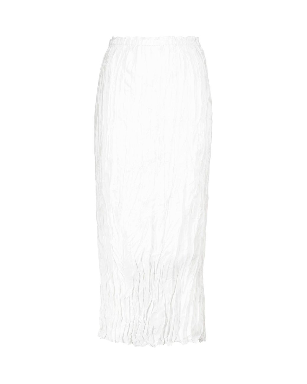 Totême Crinkled Silk Midi Skirt in White | Lyst