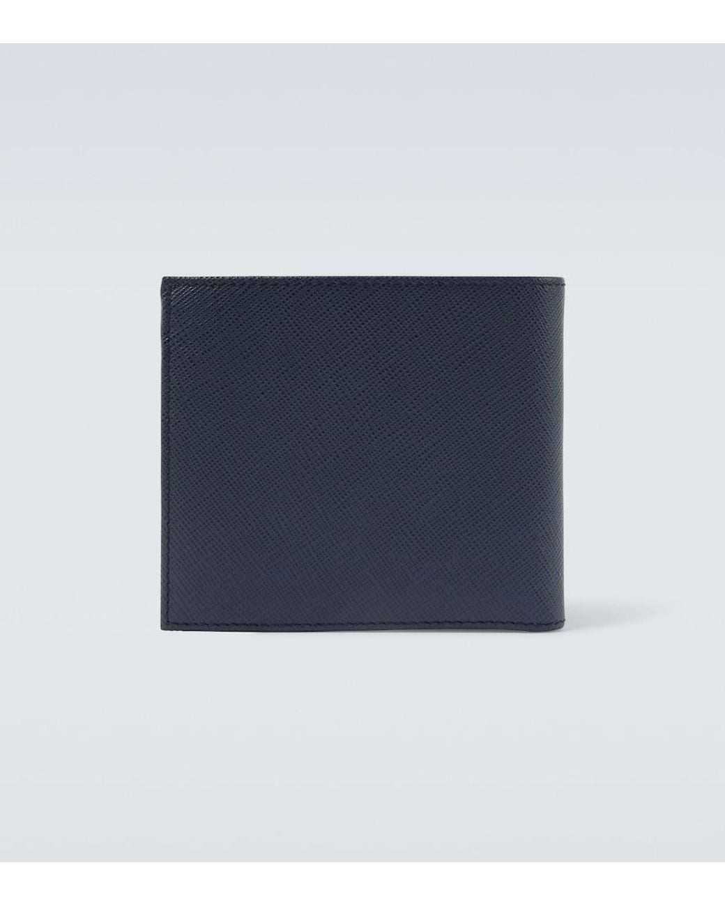 Prada Blue Logo Leather Wallet for men