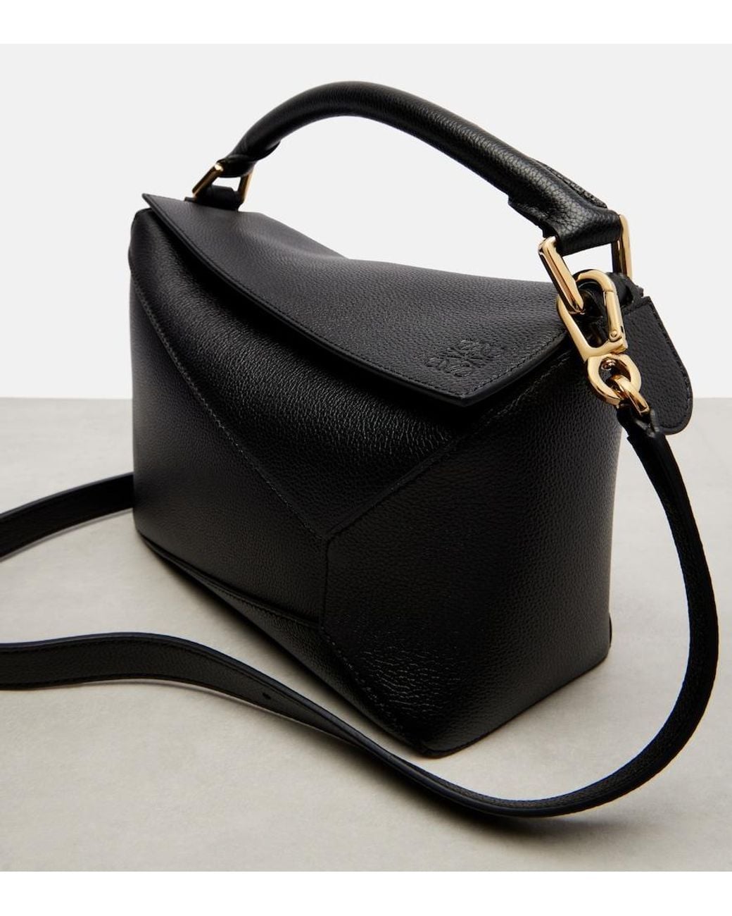 Loewe Black Puzzle Edge Small Leather Top-Handle Bag