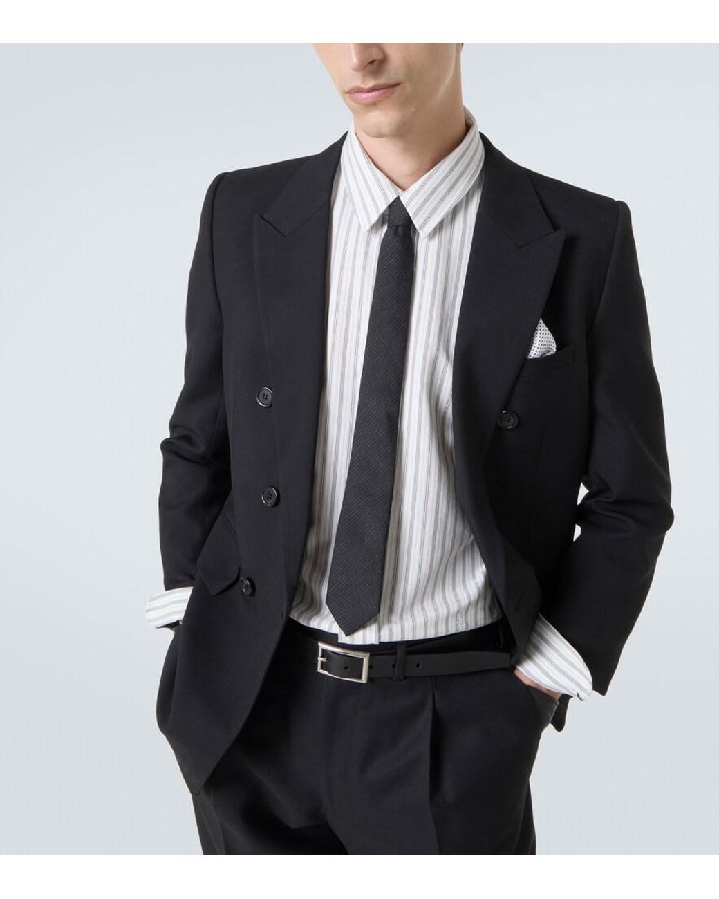 Saint Laurent Hemd Cassandre Aus Baumwolle in White für Herren