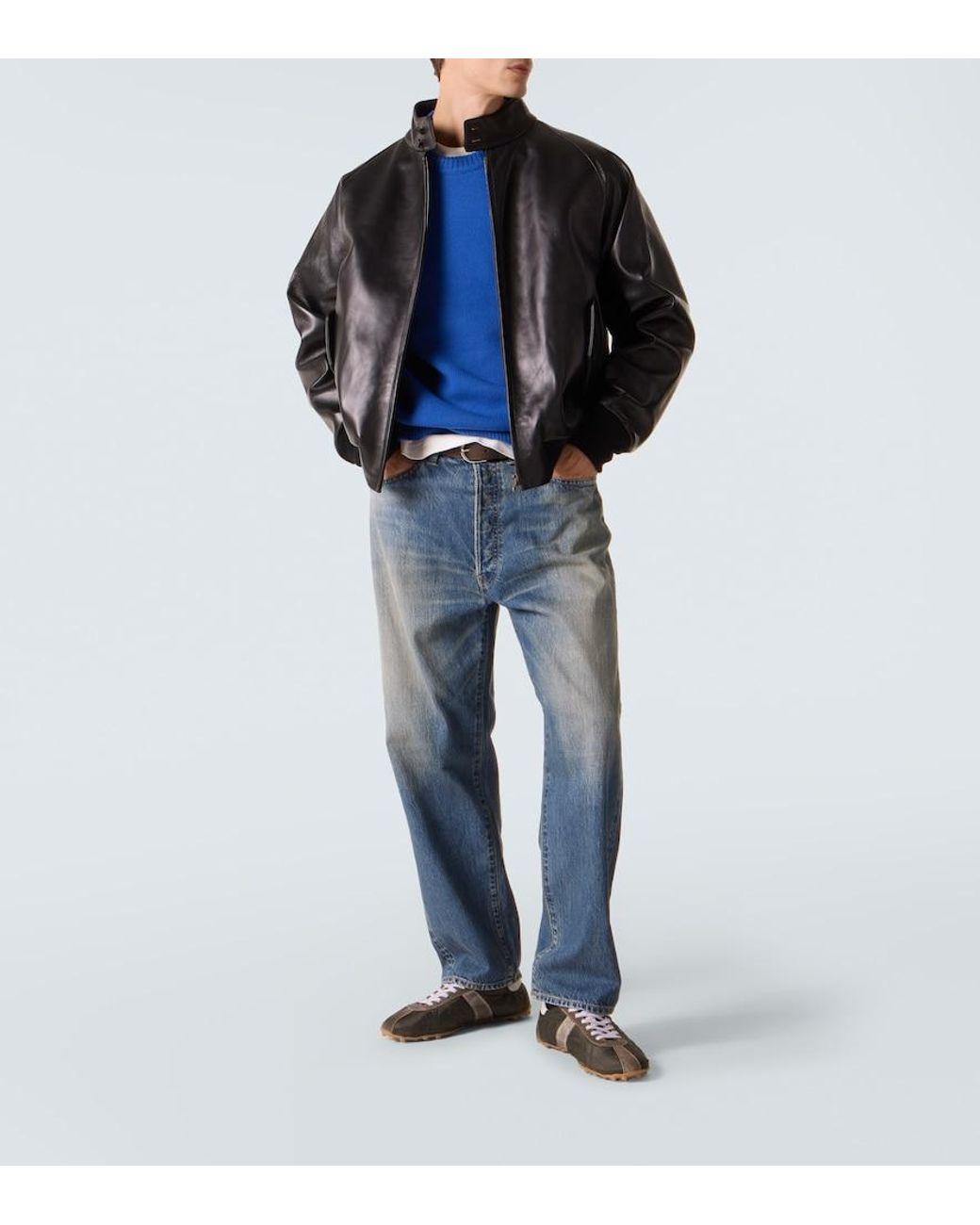 A.PRESSE Blue Wool Sweater for men