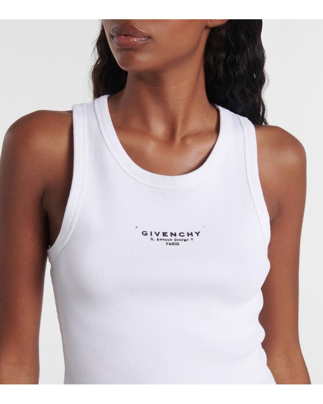 Givenchy White Stamp Cotton Tank Top