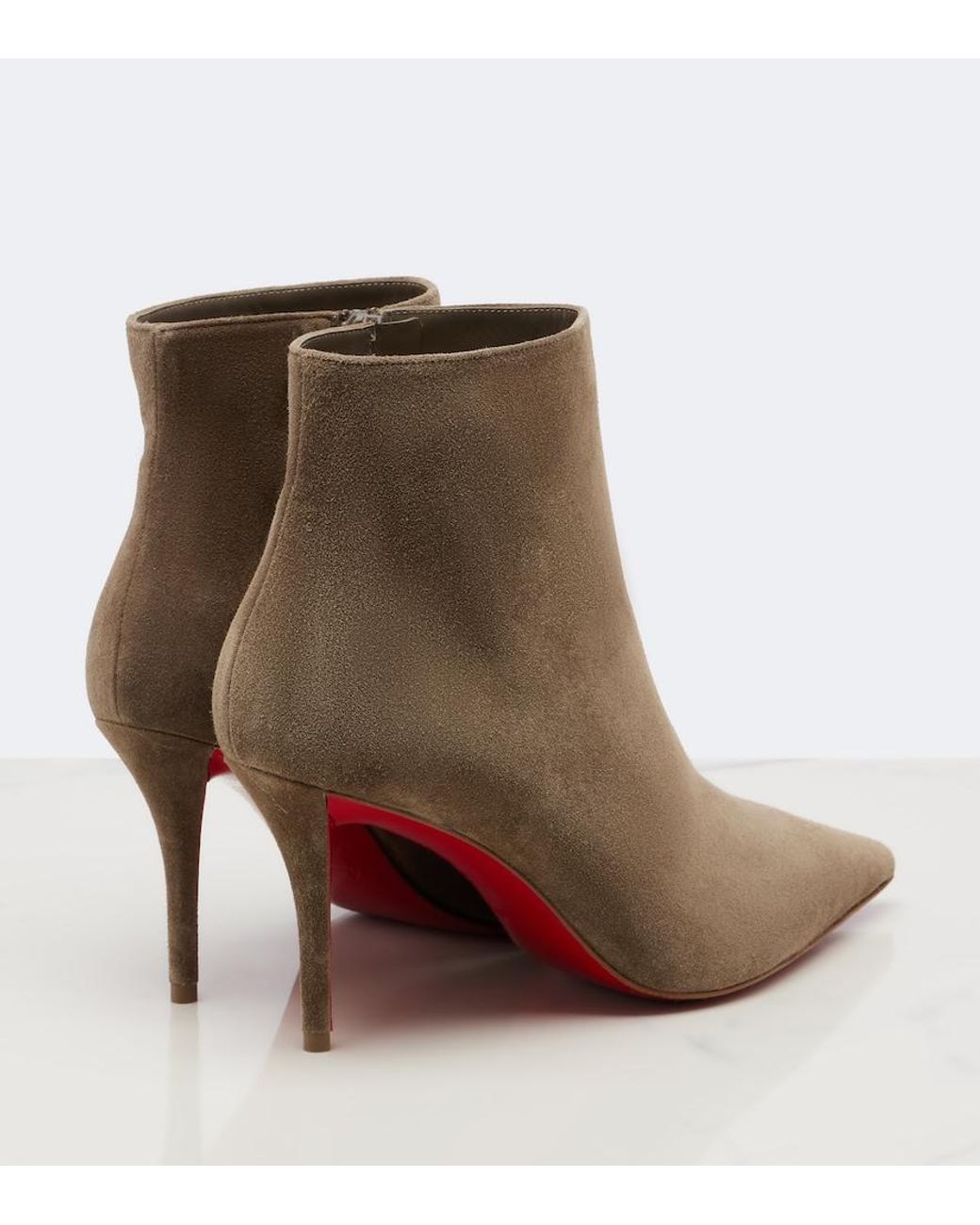 Christian Louboutin Brown Miss Z Suede Ankle Boots