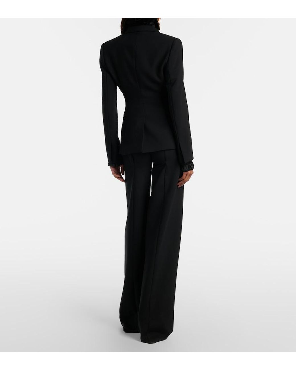 Gucci Black Wool-Blend Straight Pants