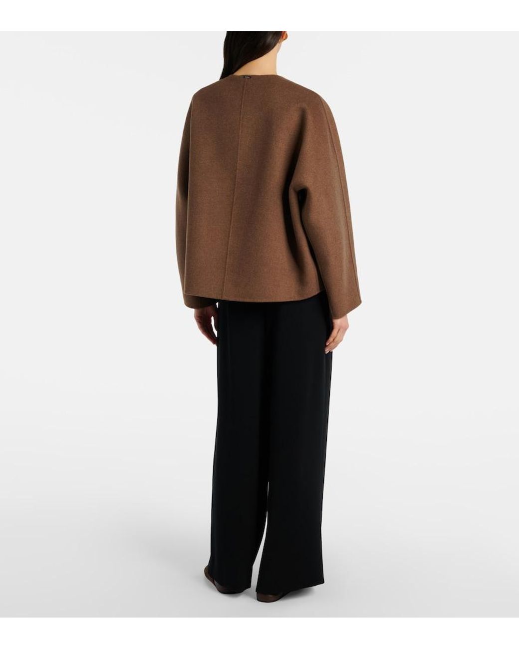Max Mara Blue Donata Satin Wide-Leg Pants