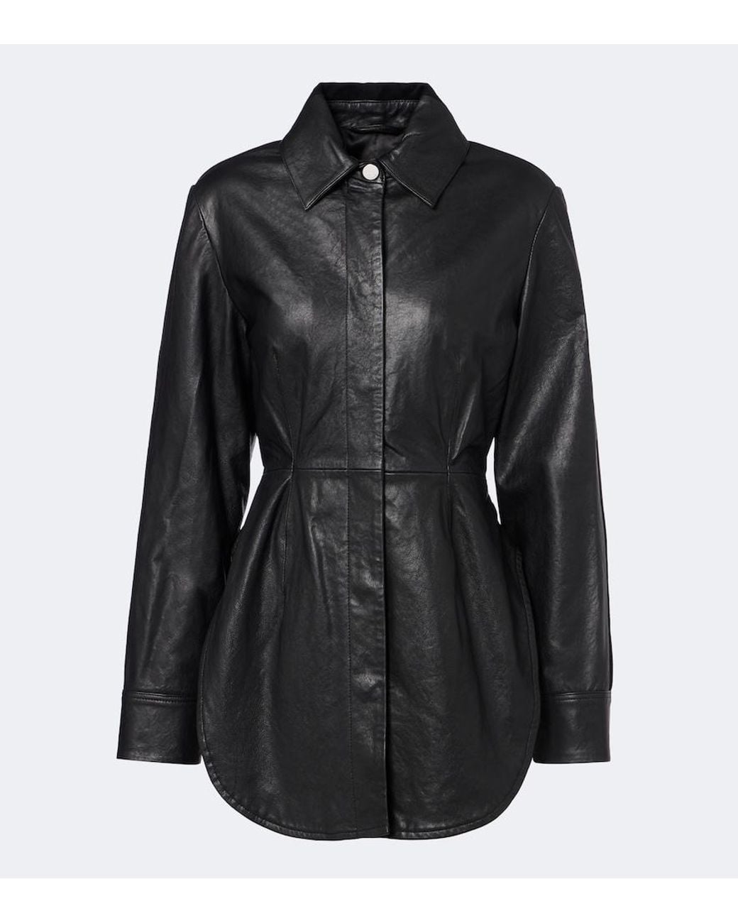 Sportmax Black Leather And Suede Shirt