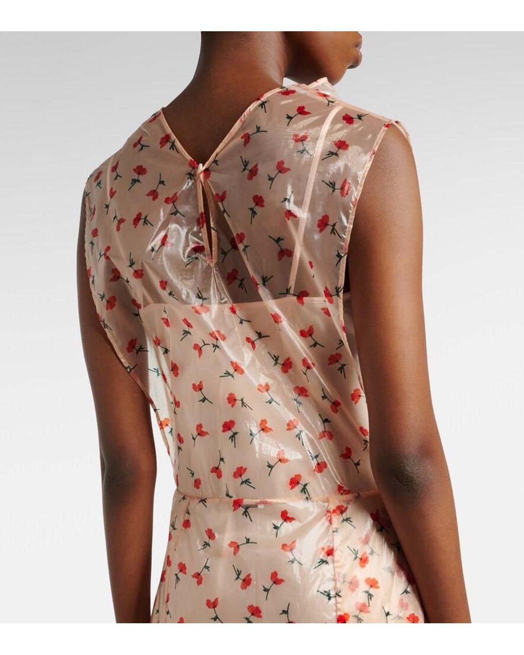 Jil Sander Pink Floral Midi Dress