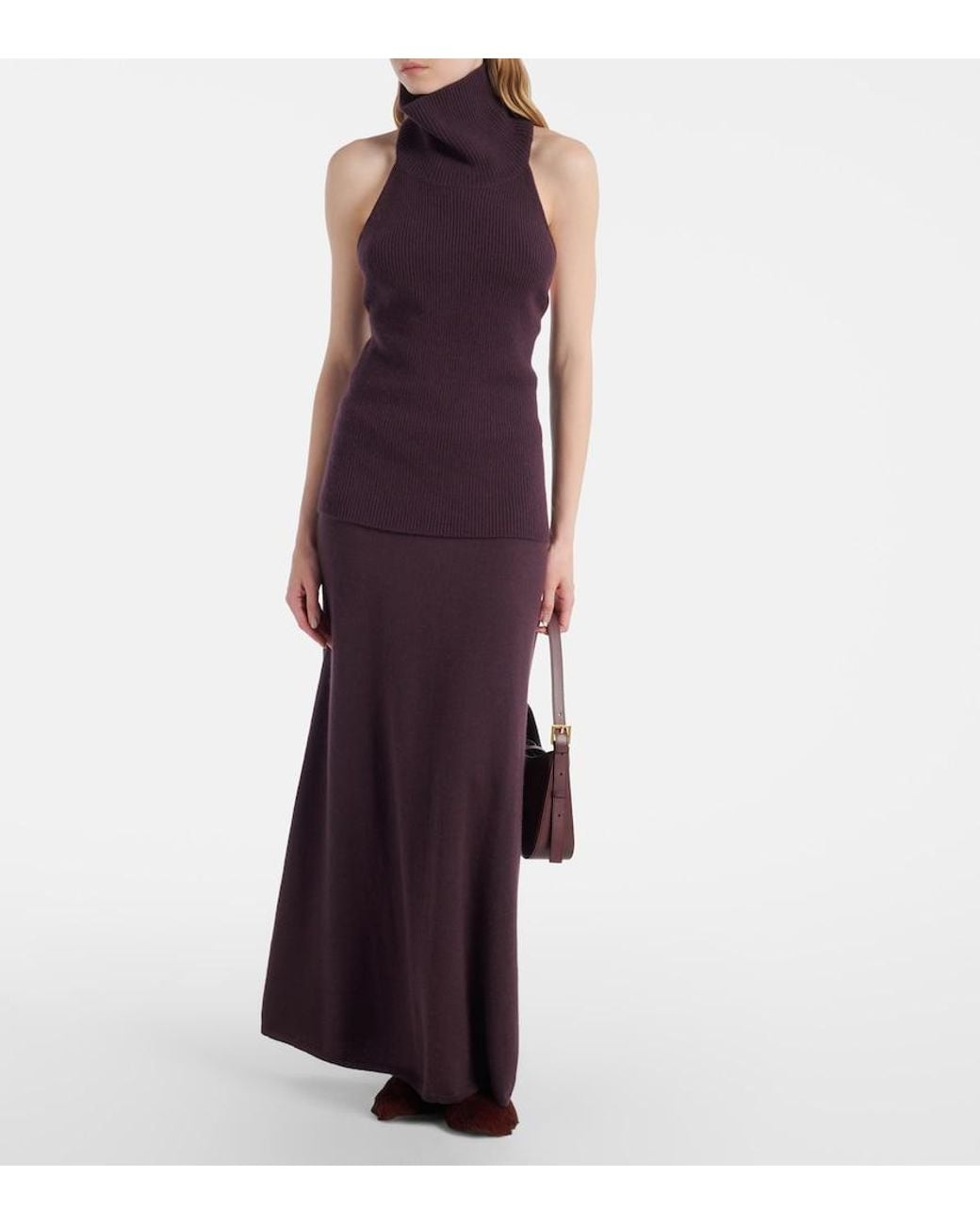 Lisa Yang Purple Maddie Open-Back Cashmere Top
