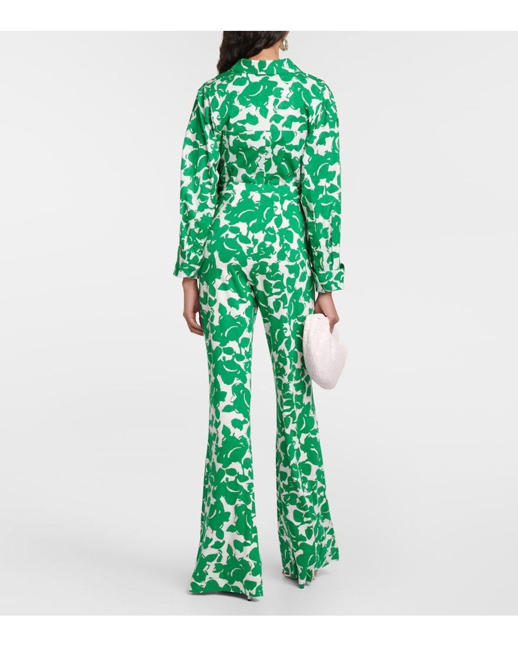 Diane von Furstenberg Green Brooklyn Printed Flared Pants