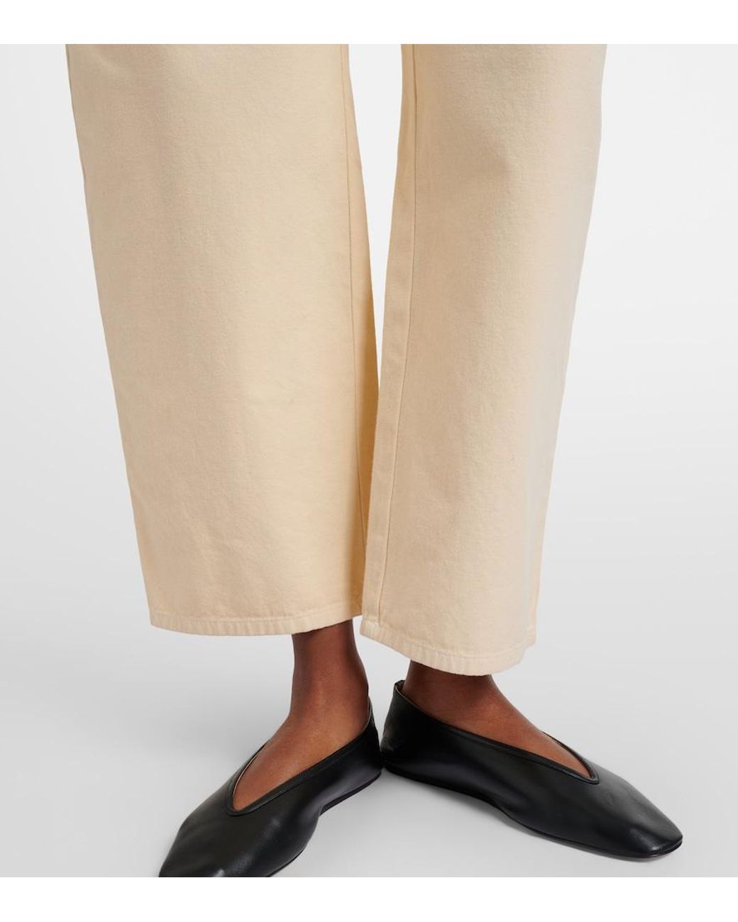 Leset Natural Chloe Cotton Barrel-Leg Pants