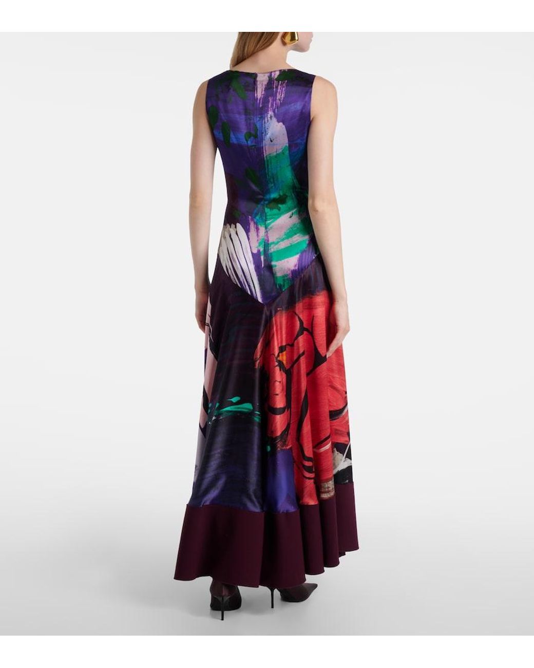 Roksanda White Munir Printed Silk Satin Gown