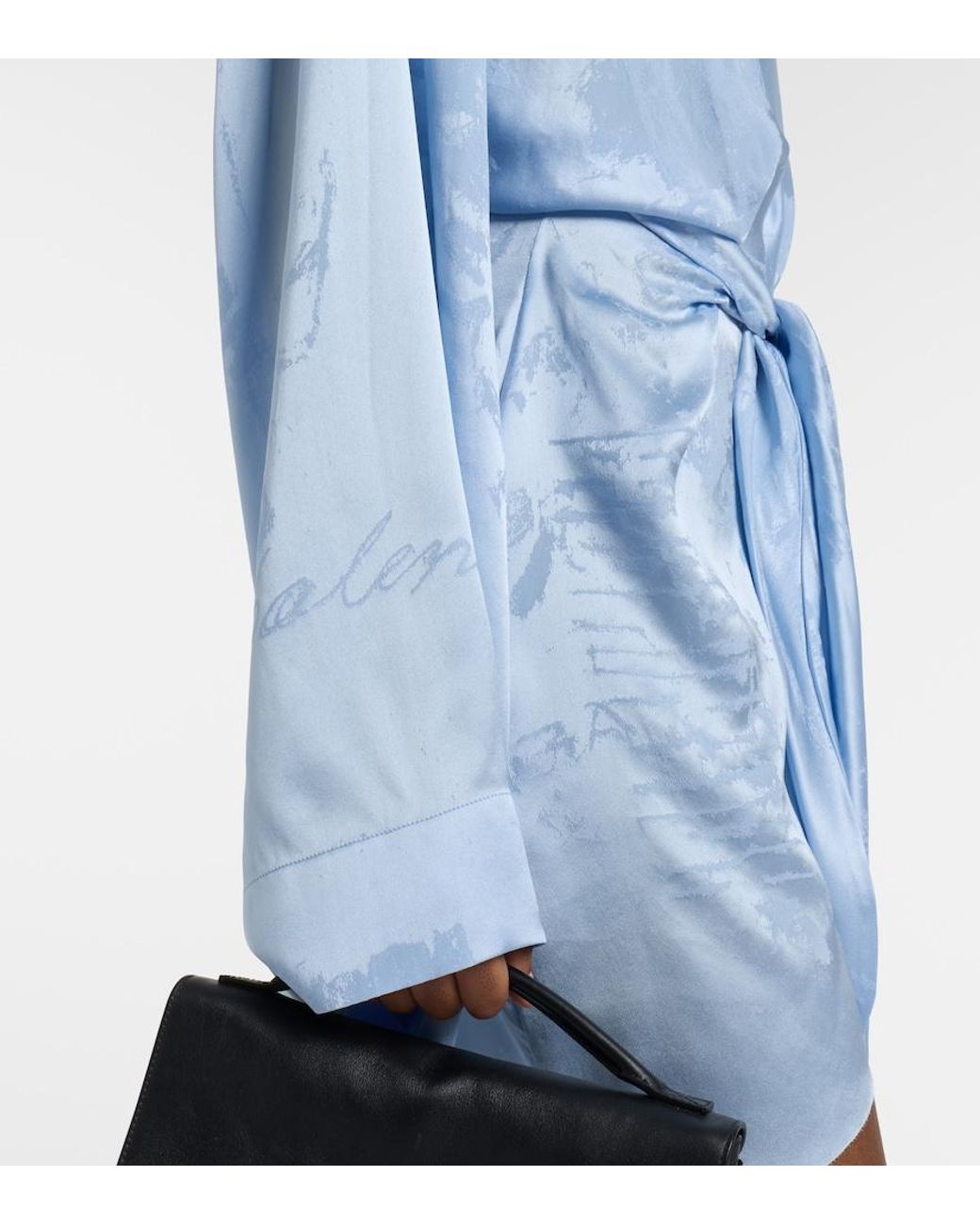 Balenciaga Blue Silk Wrap Dress