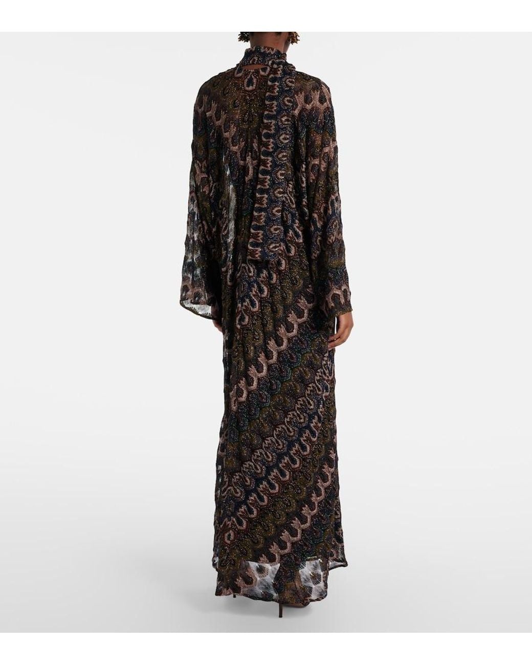 Missoni Black Chevron Lame Maxi Dress
