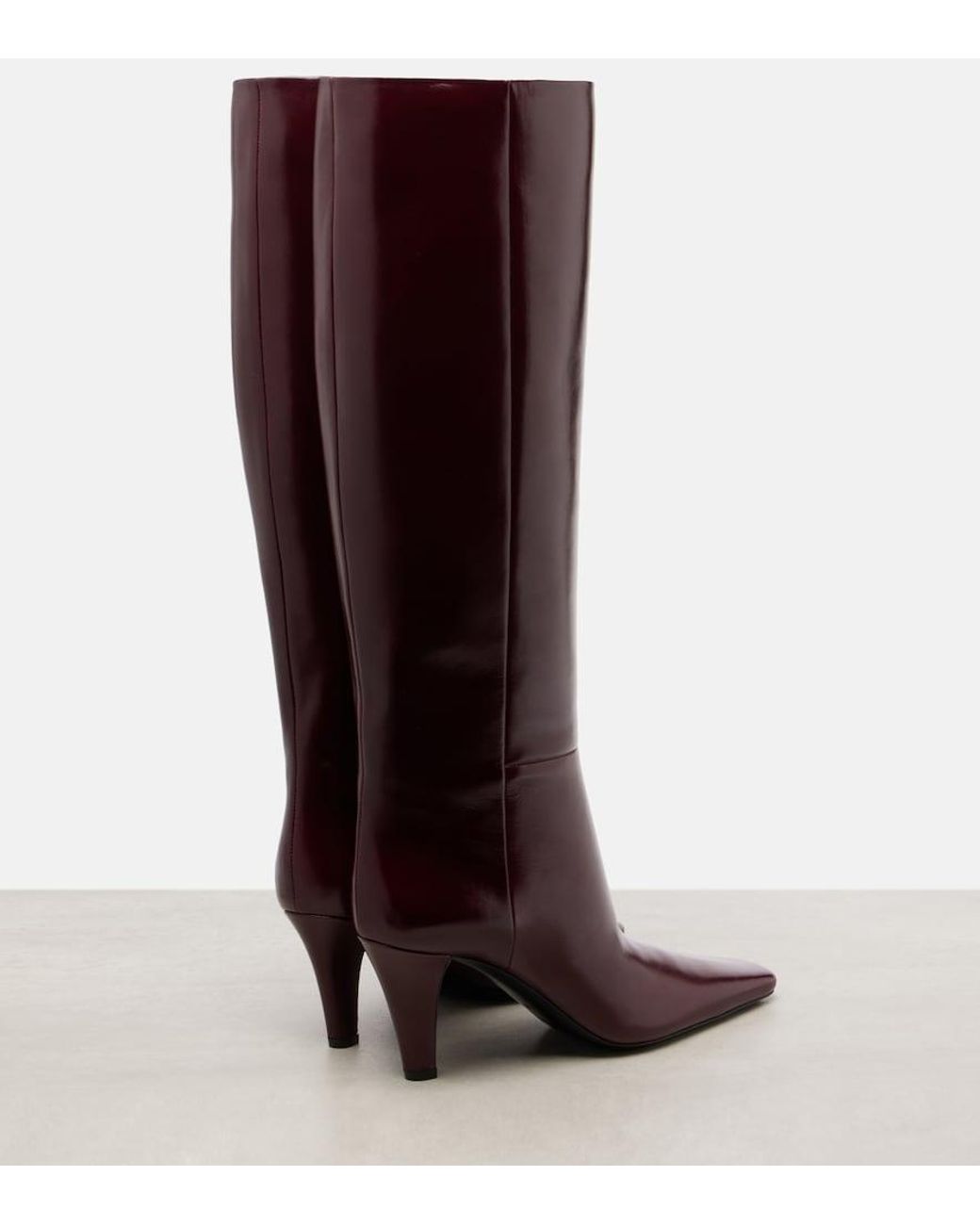 Saint Laurent Purple Jill 75 Leather Knee-High Boots