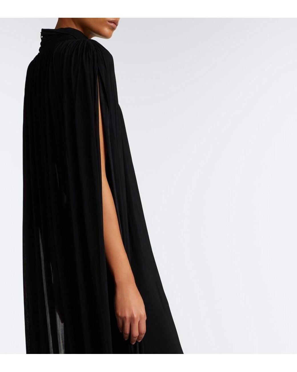 TOVE Black Eila Draped Jersey Maxi Dress