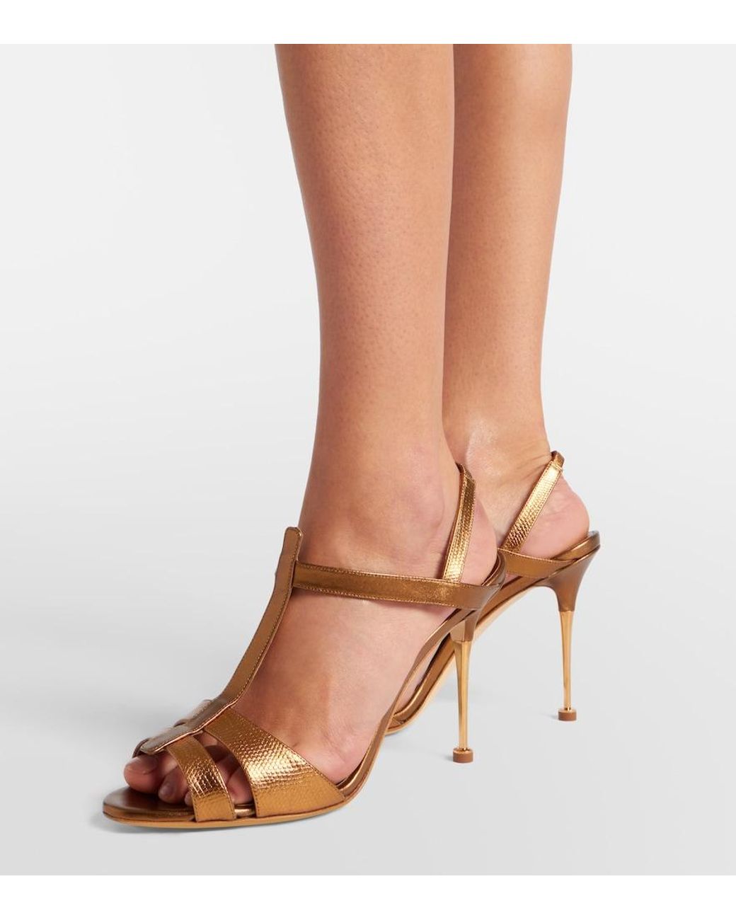 Manolo Blahnik Brown Retaux 105 Leather Slingback Sandals