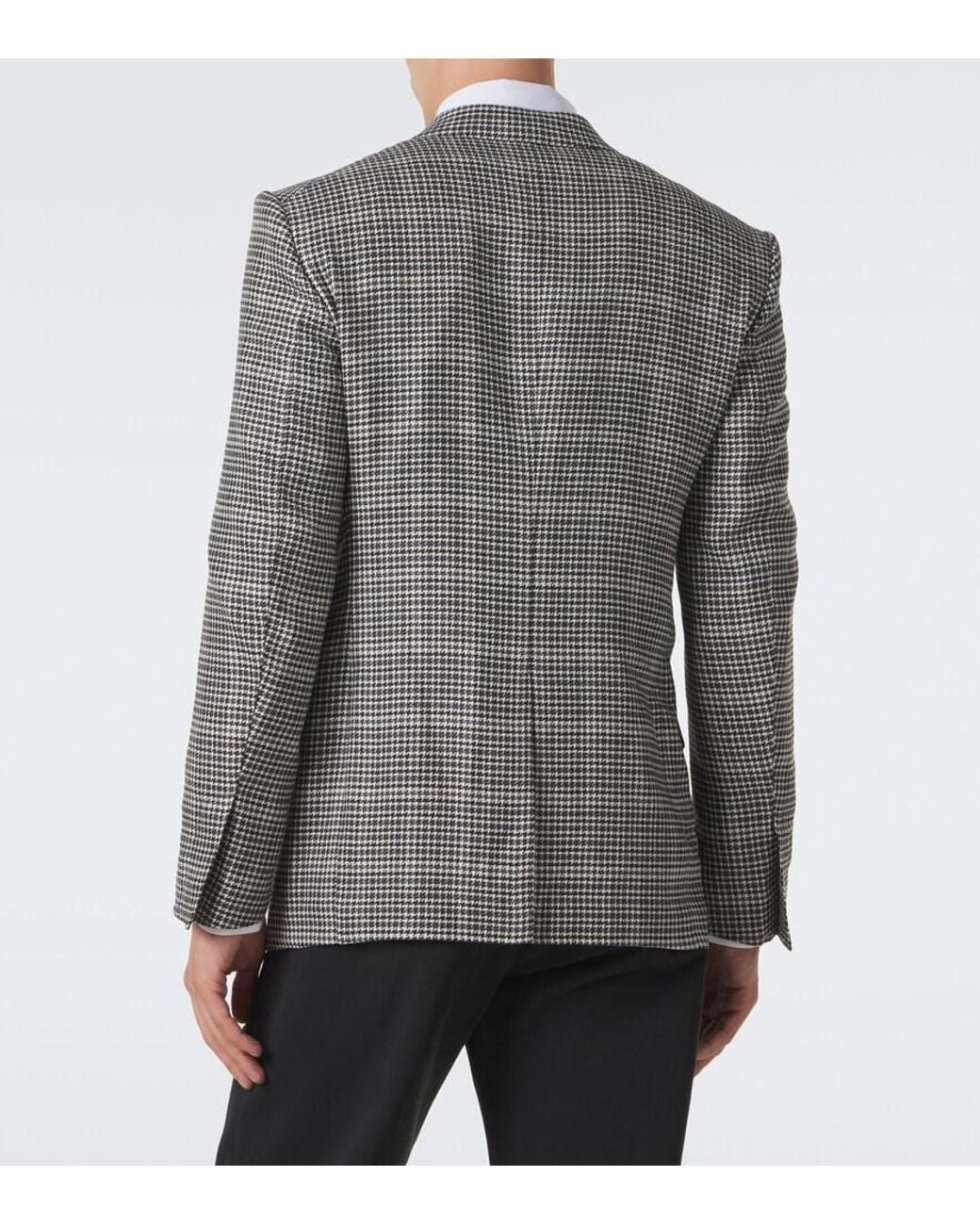 Tom Ford Gray Checked Wool-Blend Suit Jacket for men