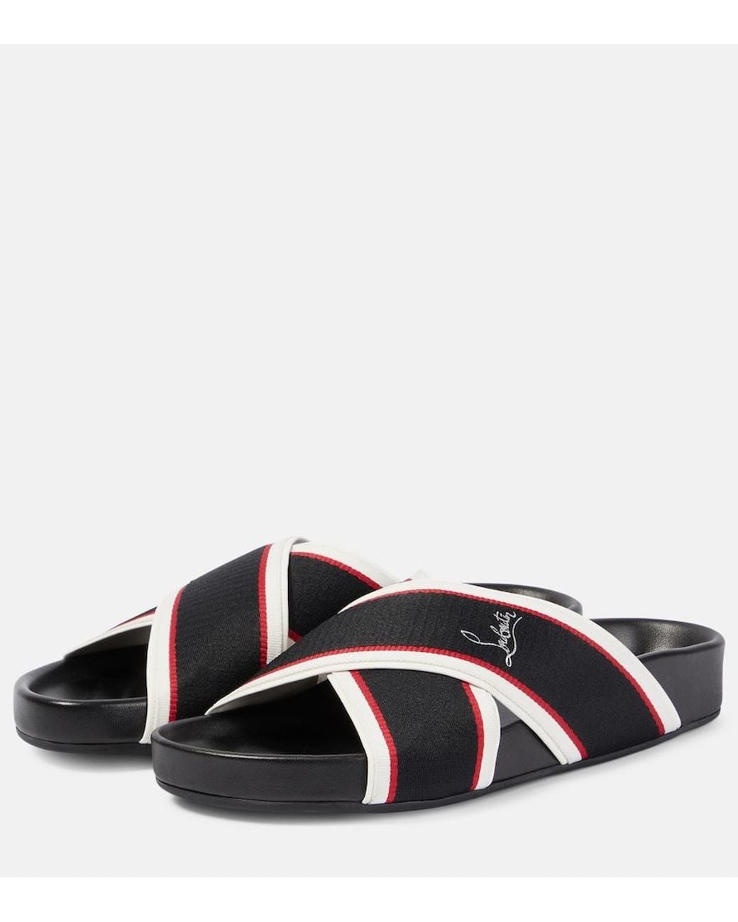 Christian Louboutin Black Hot Cross Bizz Sandal