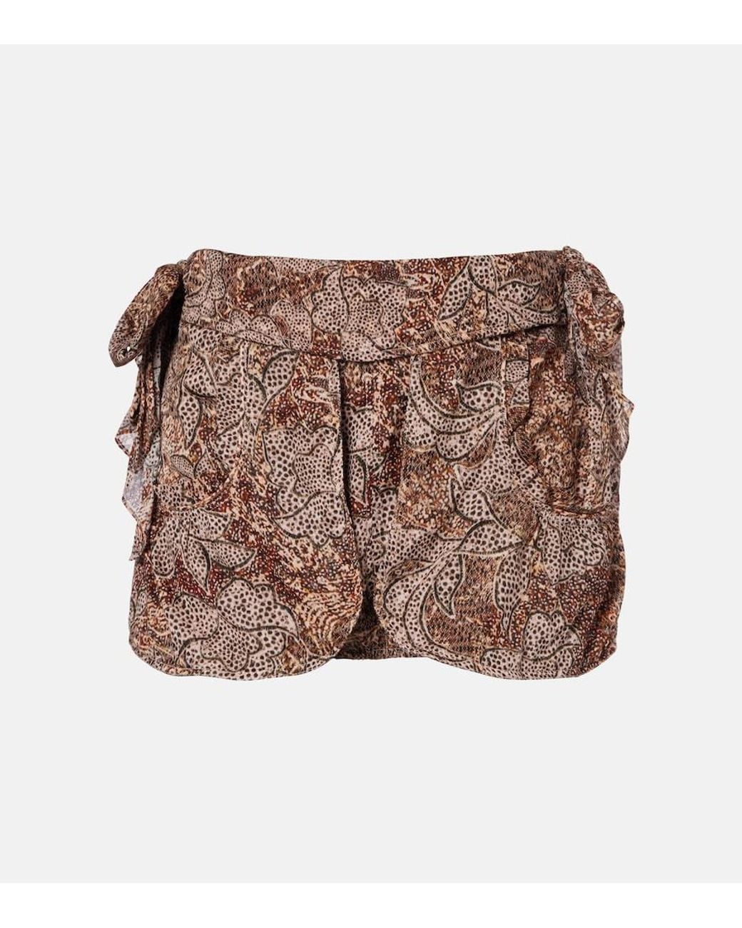 Isabel Marant Brown Coralie Printed Cotton Miniskirt