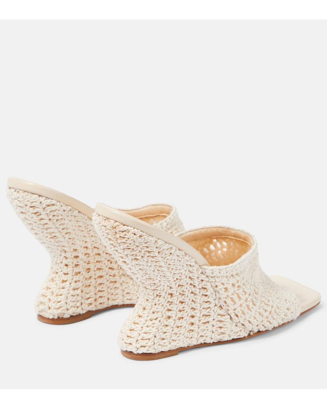 Magda Butrym White Crochet Wedge Sandals