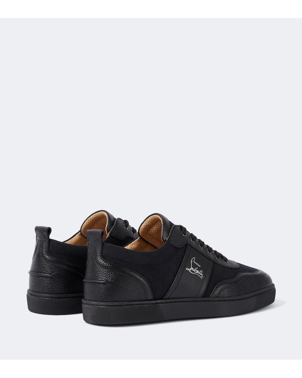 Christian Louboutin Black Retero Leather Sneakers for men
