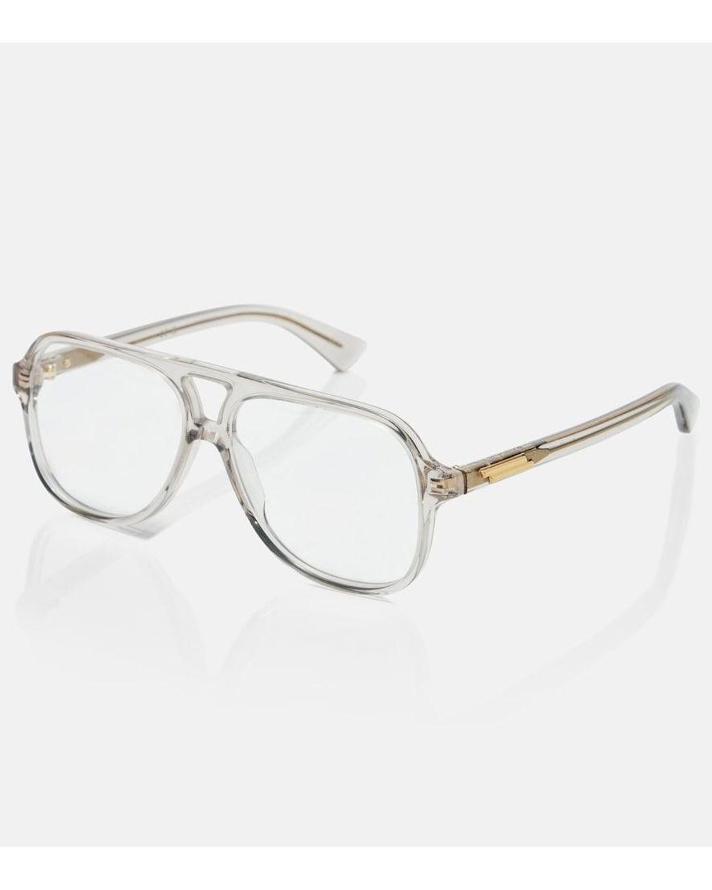 Bottega Veneta Gray Slim Ribbon Aviator Glasses