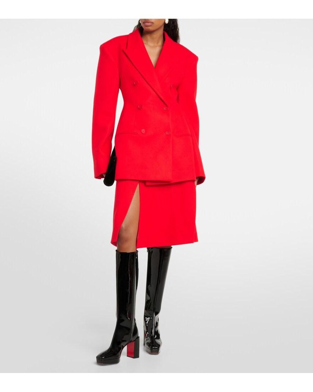 Christian Louboutin Black Alleo 90 Patent Leather Knee-High Boots