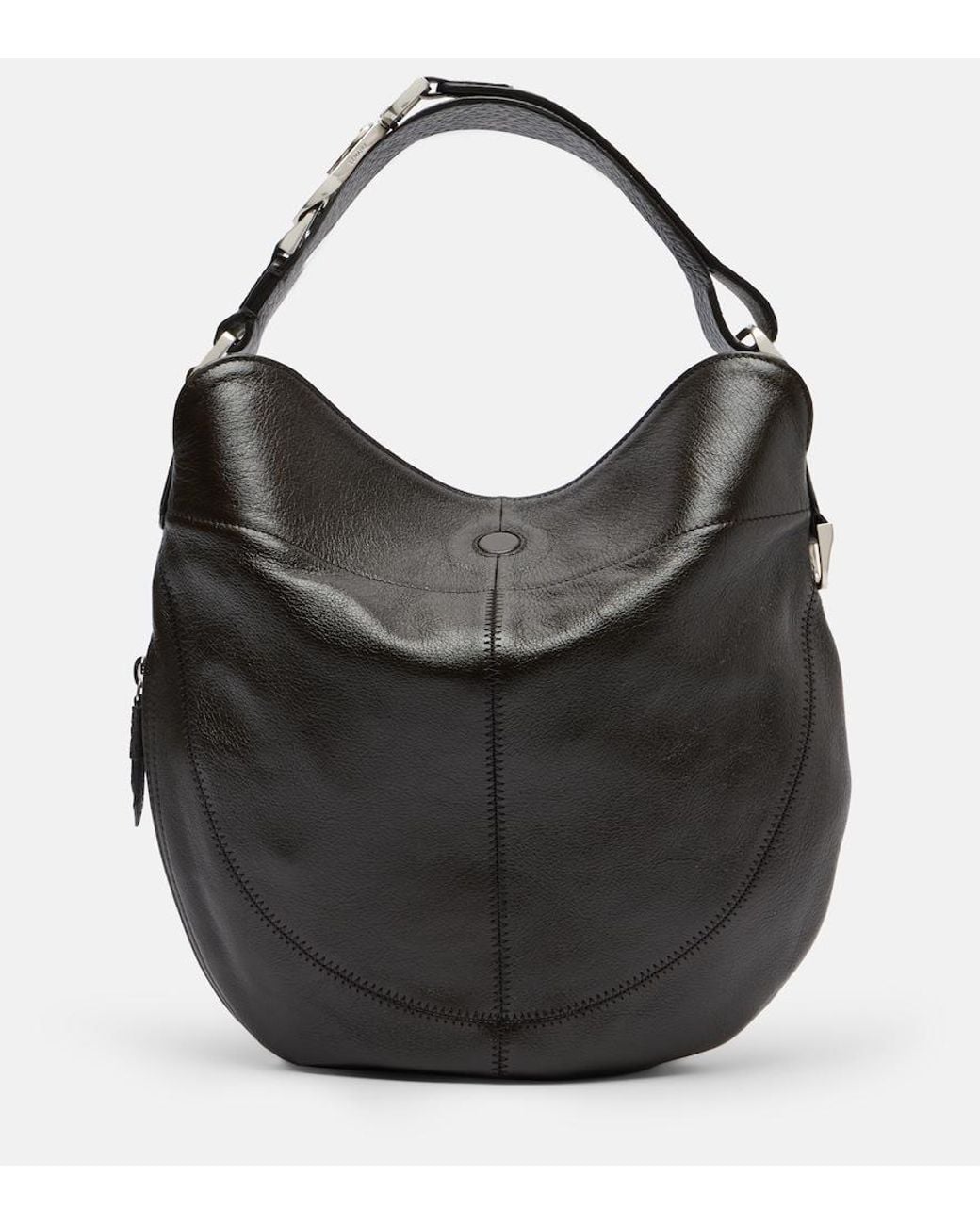 Lemaire Black Quiver Clip Medium Leather Shoulder Bag