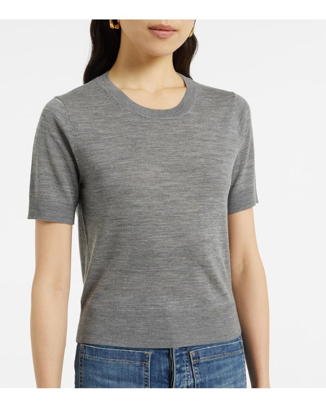 Nili Lotan Gray Leilani Wool Sweater