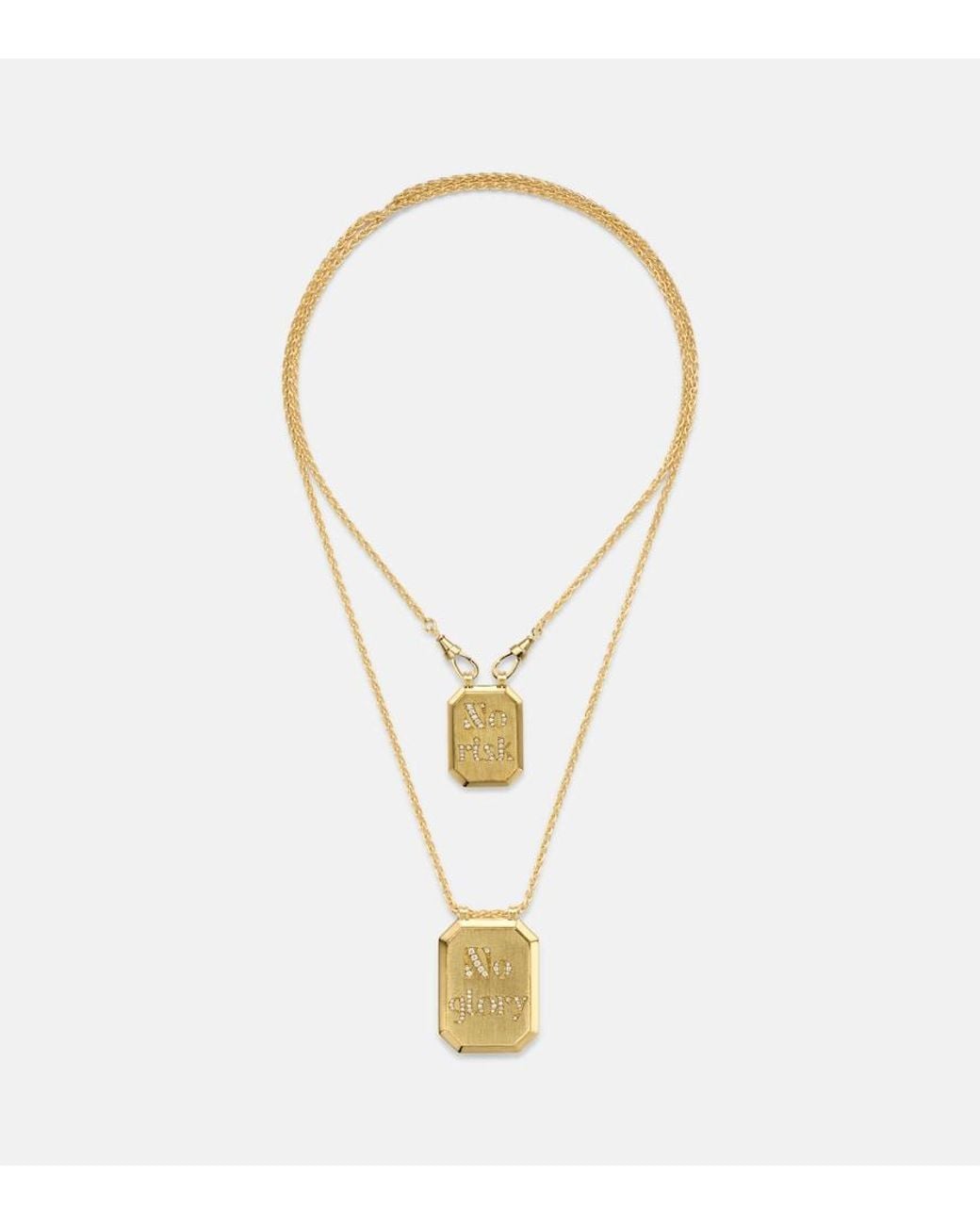 Marie Lichtenberg White No Risk No Glory 18Kt Necklace With Diamonds