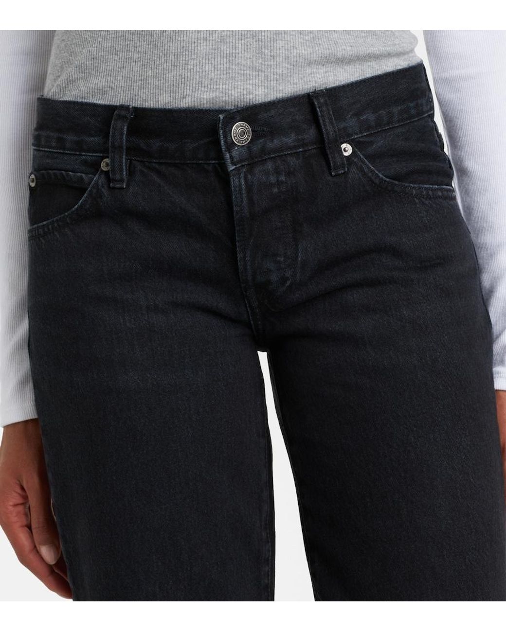 FRAME Black The Straight Jeans
