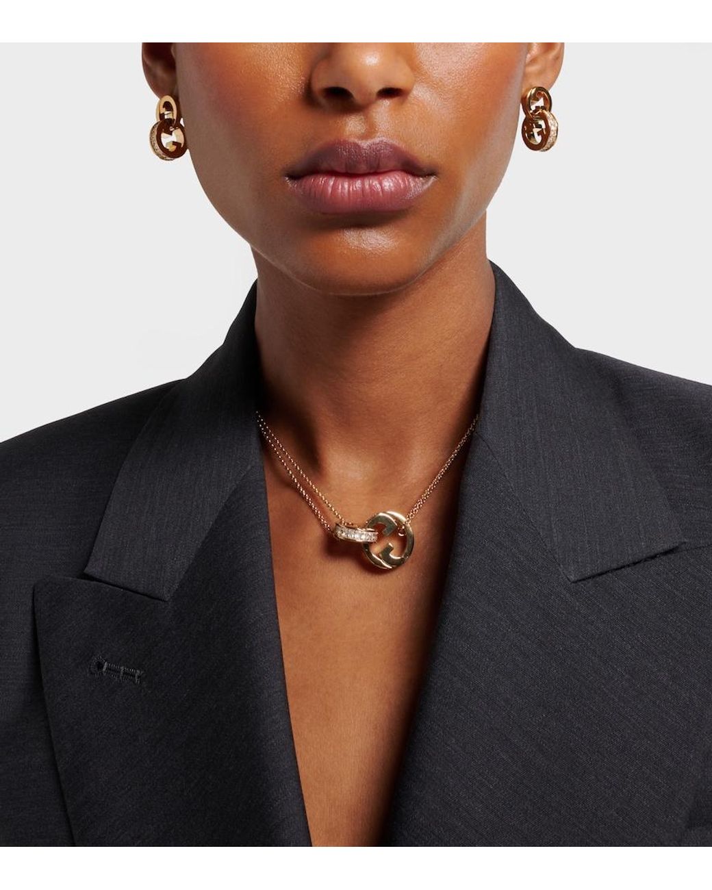 Gucci Metallic Blondie Embellished Earrings