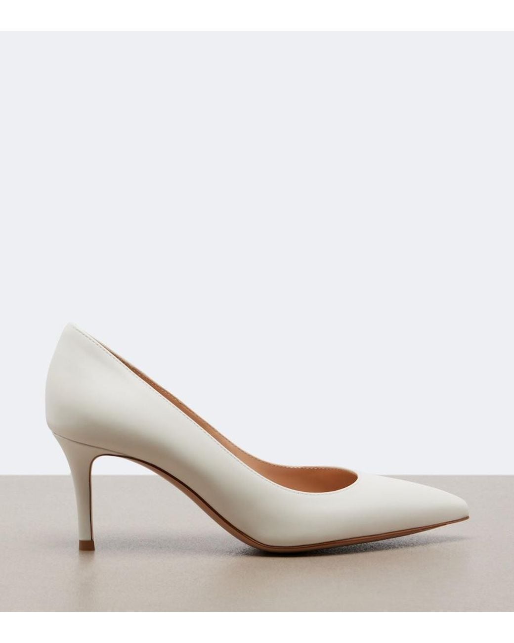 Gianvito Rossi White Gianvito 70 Leather Pumps