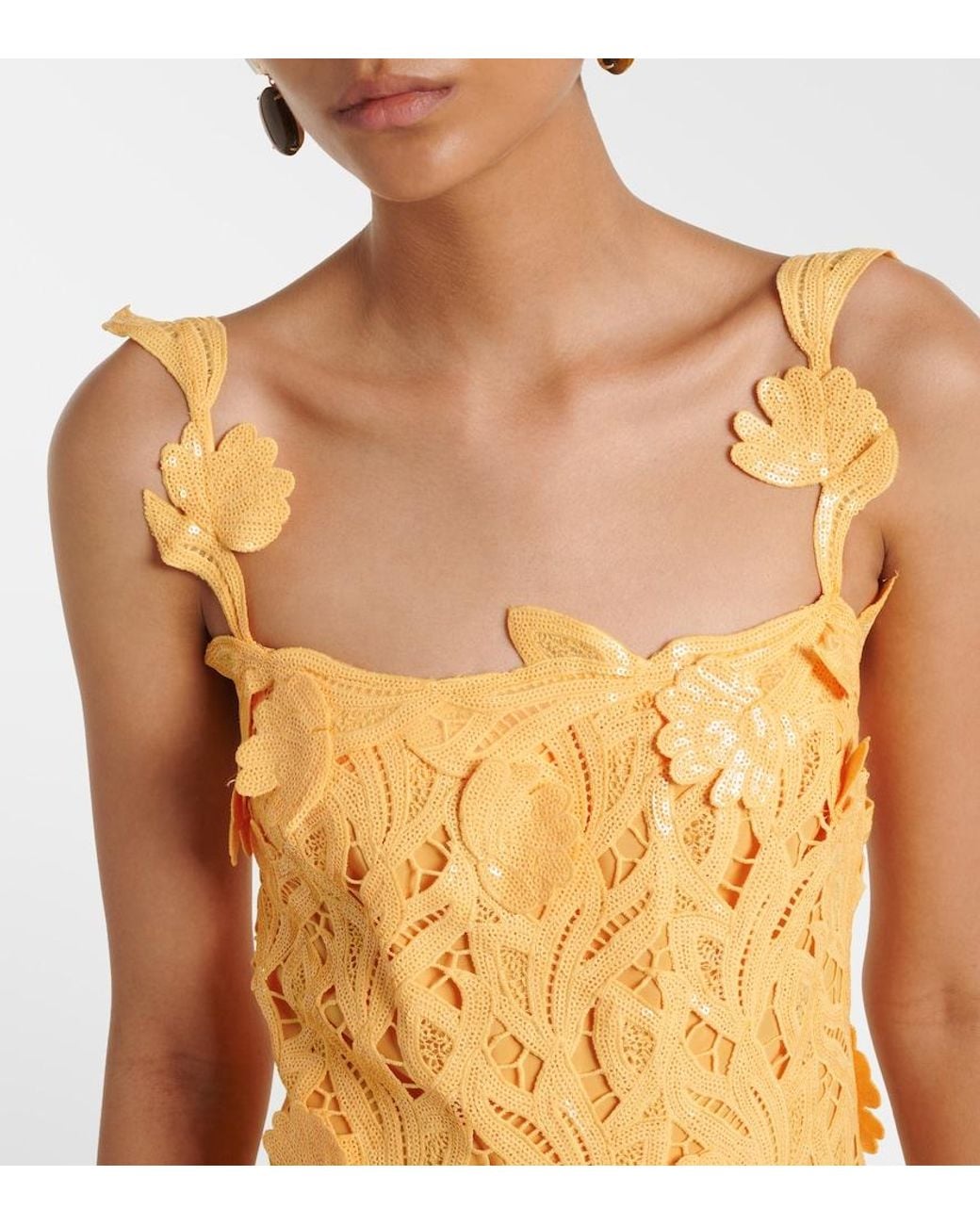 Jonathan Simkhai Metallic Marenna Broderie Anglaise Sequined Gown