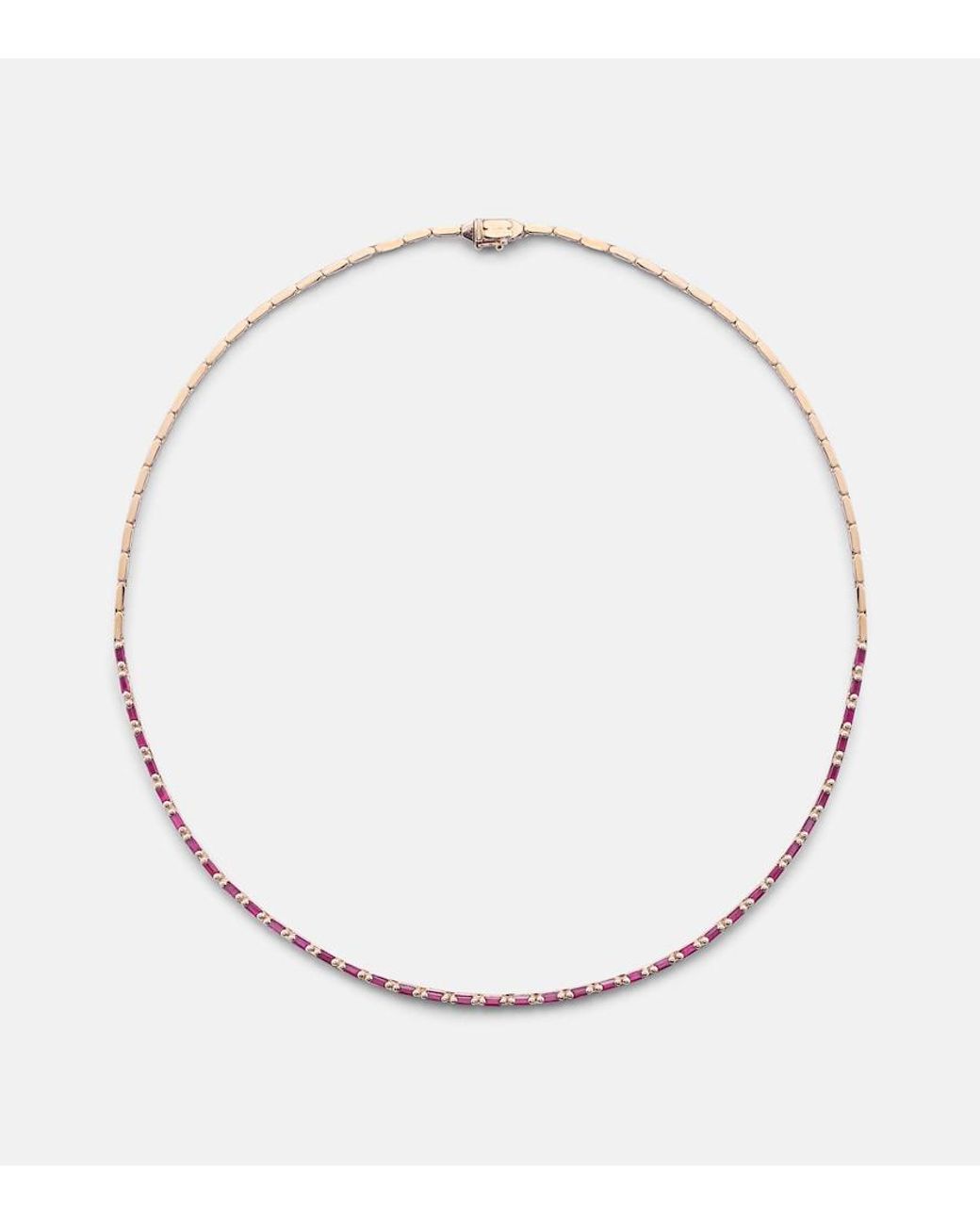 Suzanne Kalan Natural 18Kt Rose Necklace With Rubies