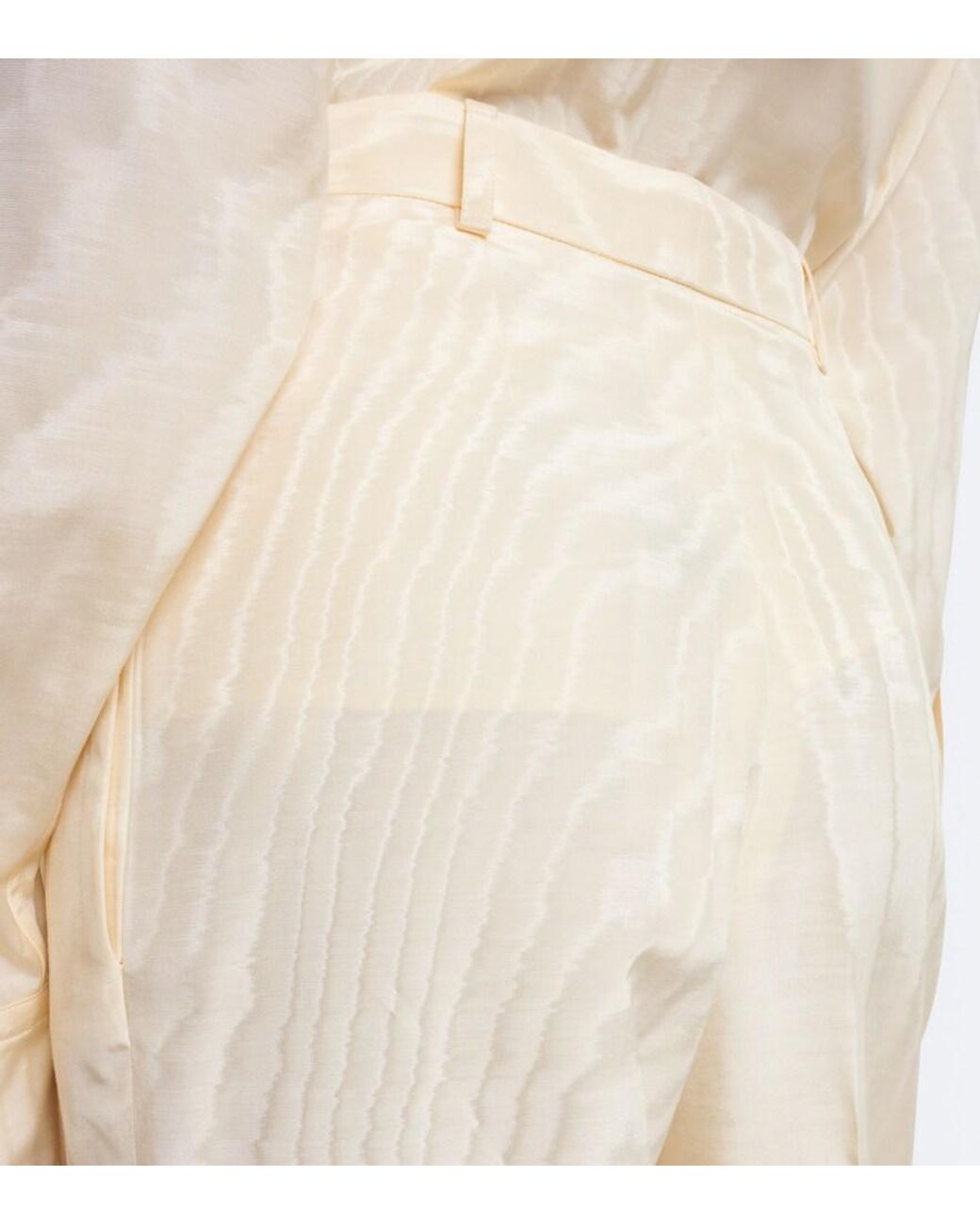 Stella McCartney White Pleated Moire Pants