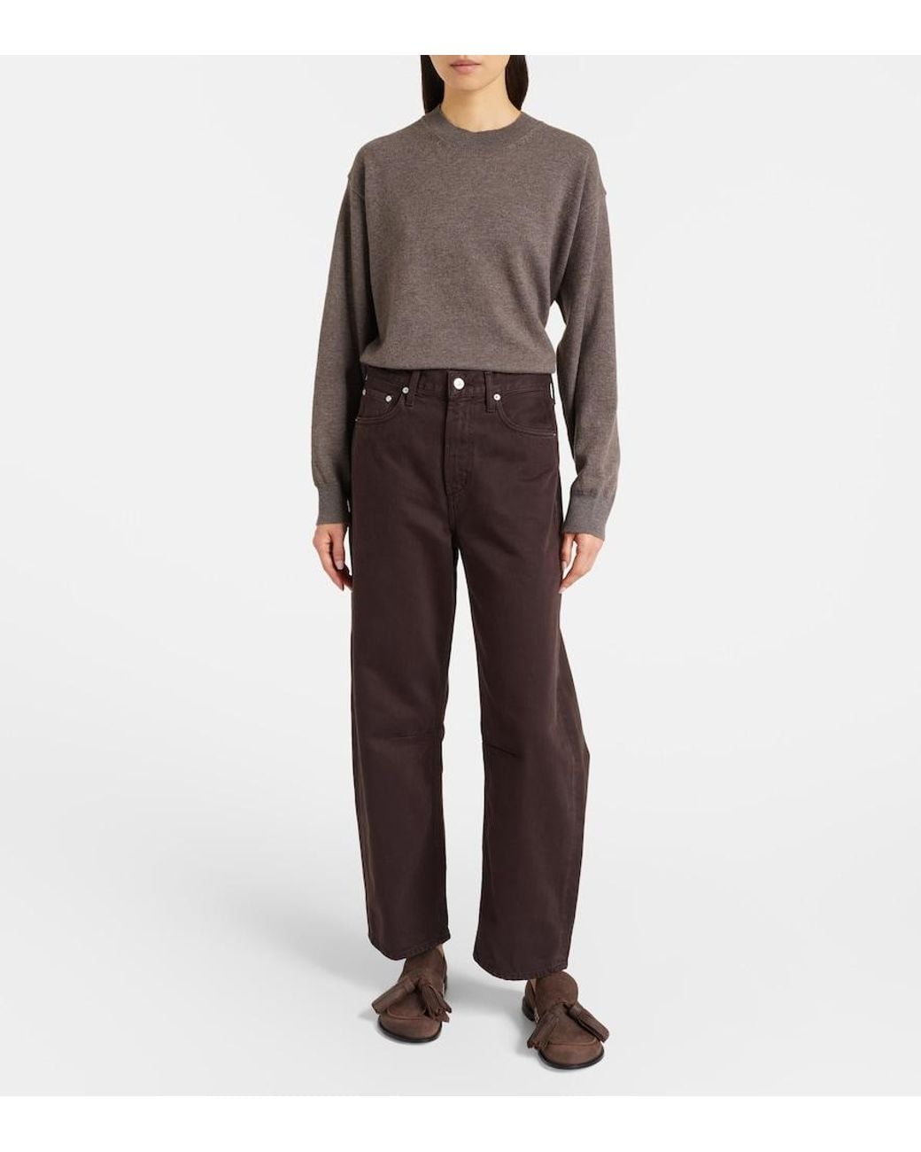Citizens of Humanity Brown Miro Mid-Rise Barrel-Leg Jeans